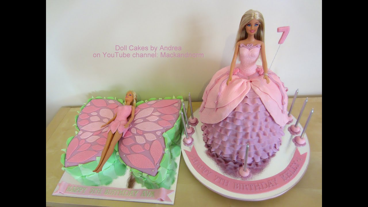 Mariposa Barbie Cake & Princess Doll Cake - how to make my standing doll cakes on my channel