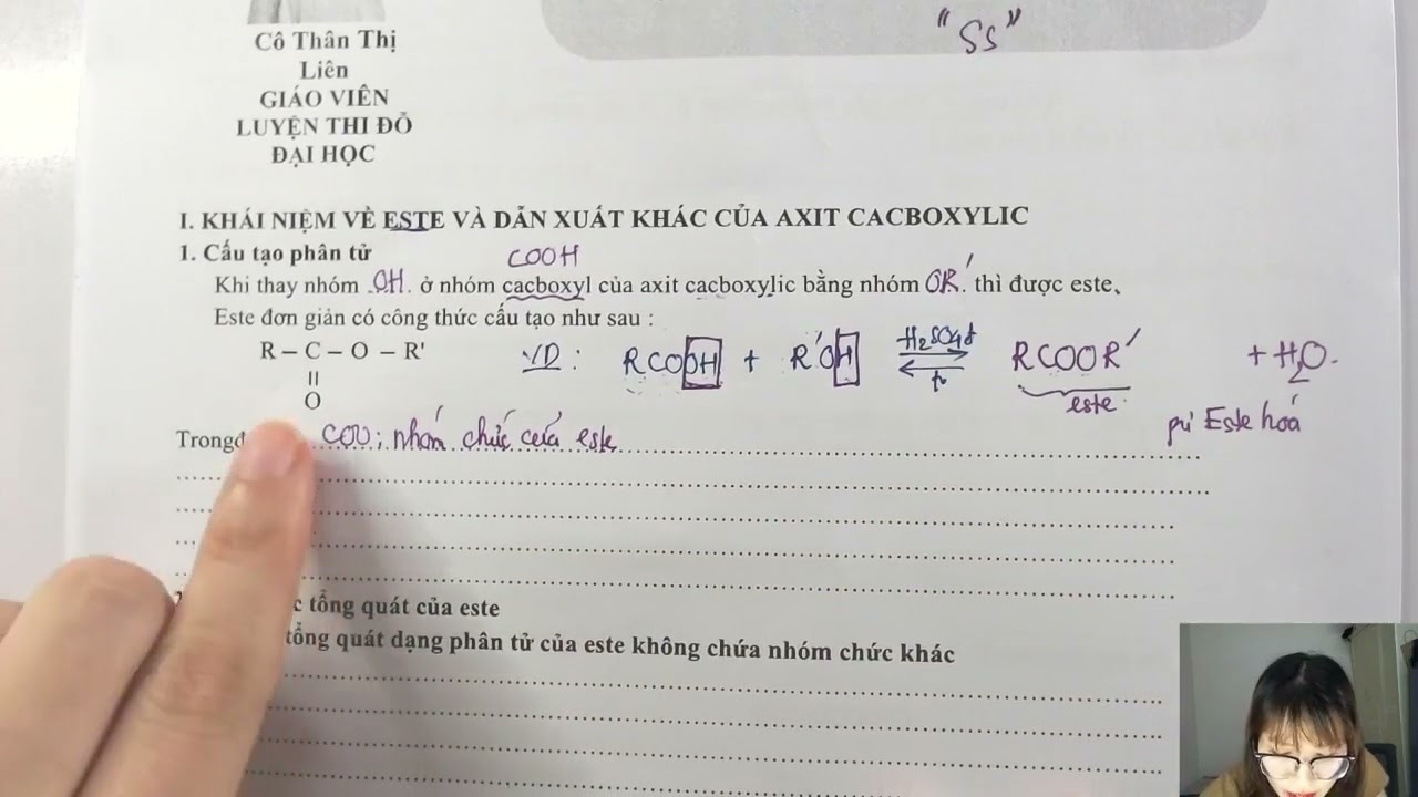 LÝ THUYẾT ESTE - BÀI 1 - HÓA 12