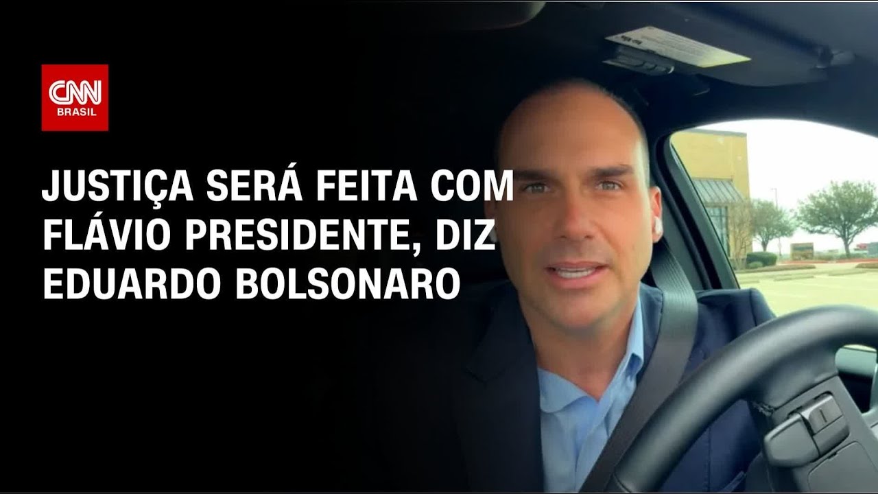 Eduardo Bolsonaro defende anistia e pede justiça com “Flávio presidente” | AGORA CNN