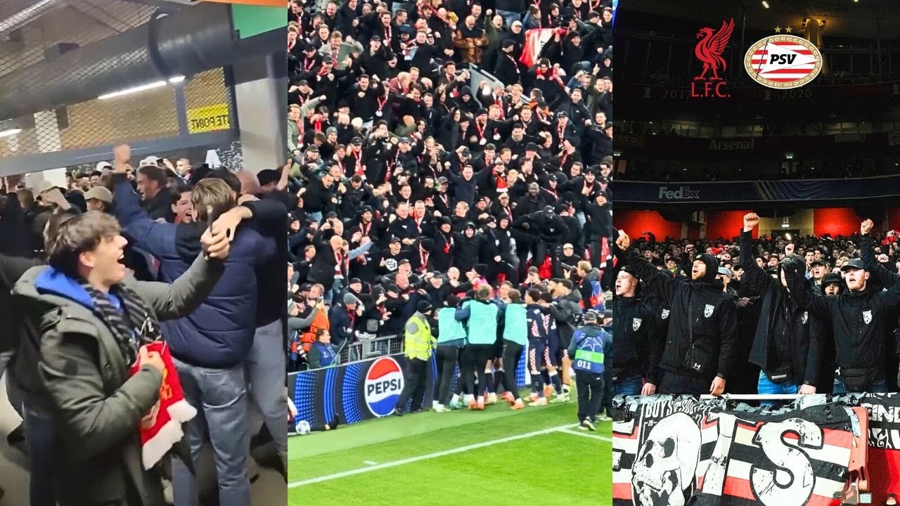 PSV Eindhoven Fans Take Over Anfield After Crushing Liverpool in Champions League Clash