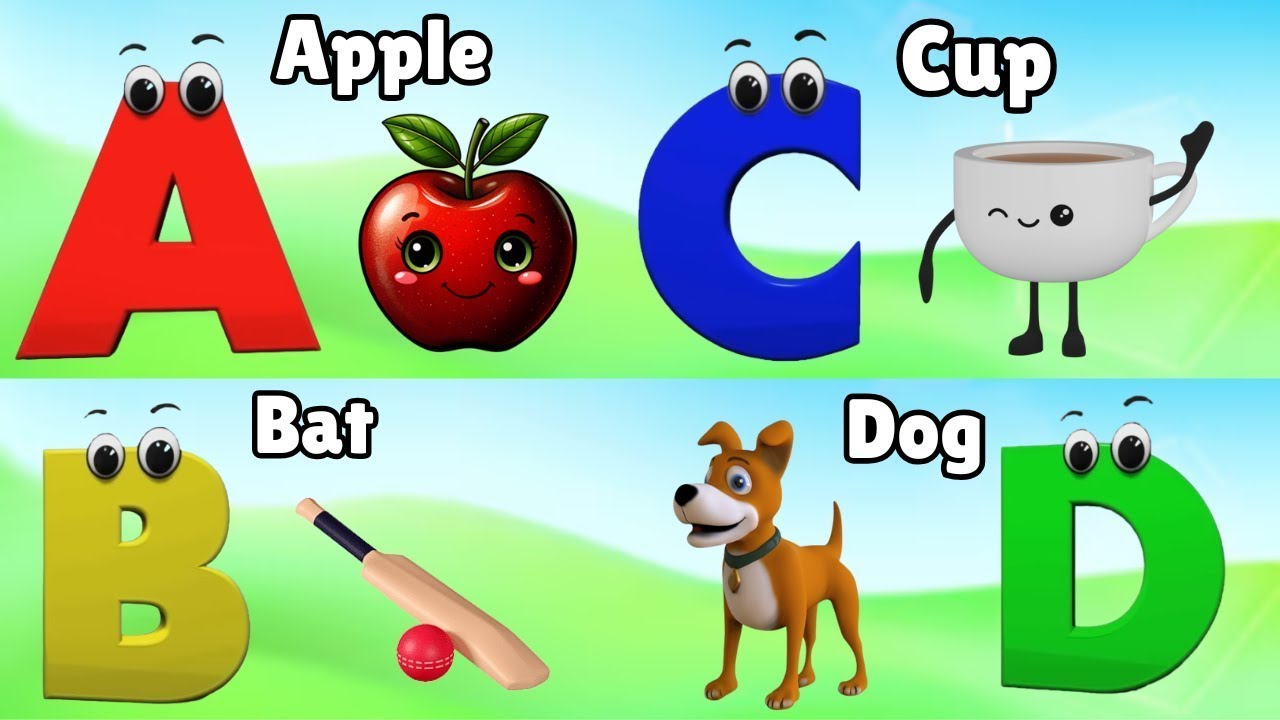 Phonics Song with TWO Words - A For Apple - ABC Alphabet Songs with Sounds for Children
