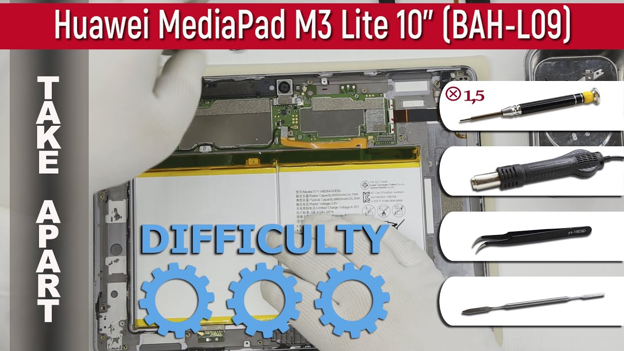 Как разобрать 📱 Huawei MediaPad M3 Lite 10'' BAH -L09 Разборка и ремонт