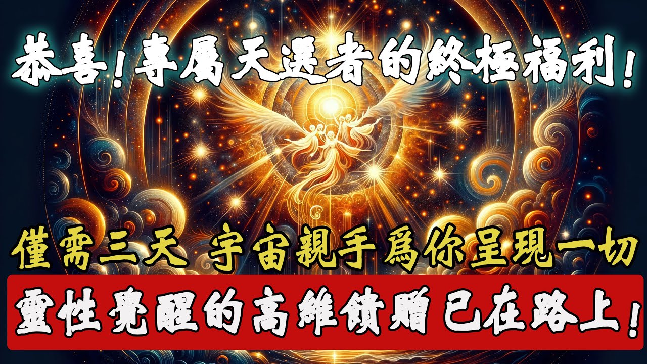 這個視頻終於找到了你！天選者的專屬福利，倒計時 3 天，宇宙會為你呈上一切，靈性覺醒的高維饋贈已在路上！