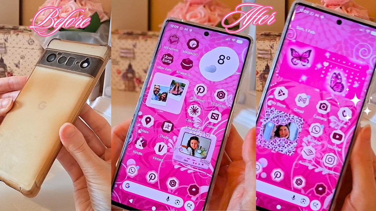 ㅤ♡ྀི Customizing my android phone ㅤ♡ྀི Google Pixel 6 Pro ㅤ♡ྀི y2k, old internet, hot pink