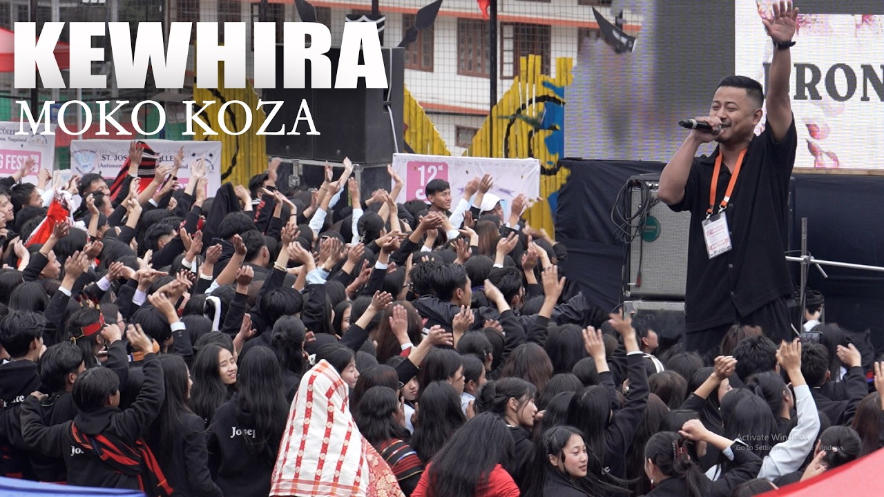 Moko Koza singing the beloved song “Kewhira” at the 12th Spring Fest, St. Joseph’s College Jakhama