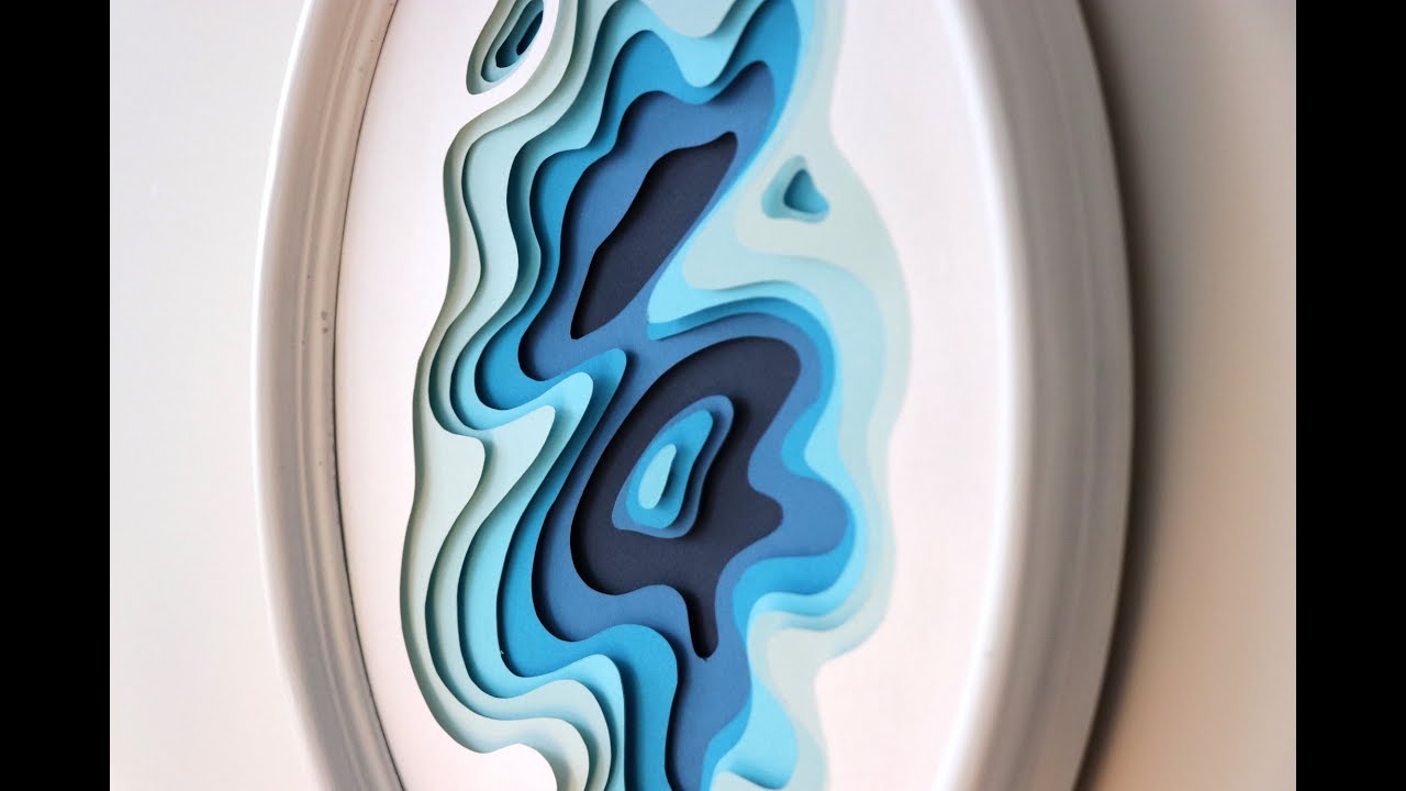 How to make a Paper Ocean Topography Map | 3D topography art