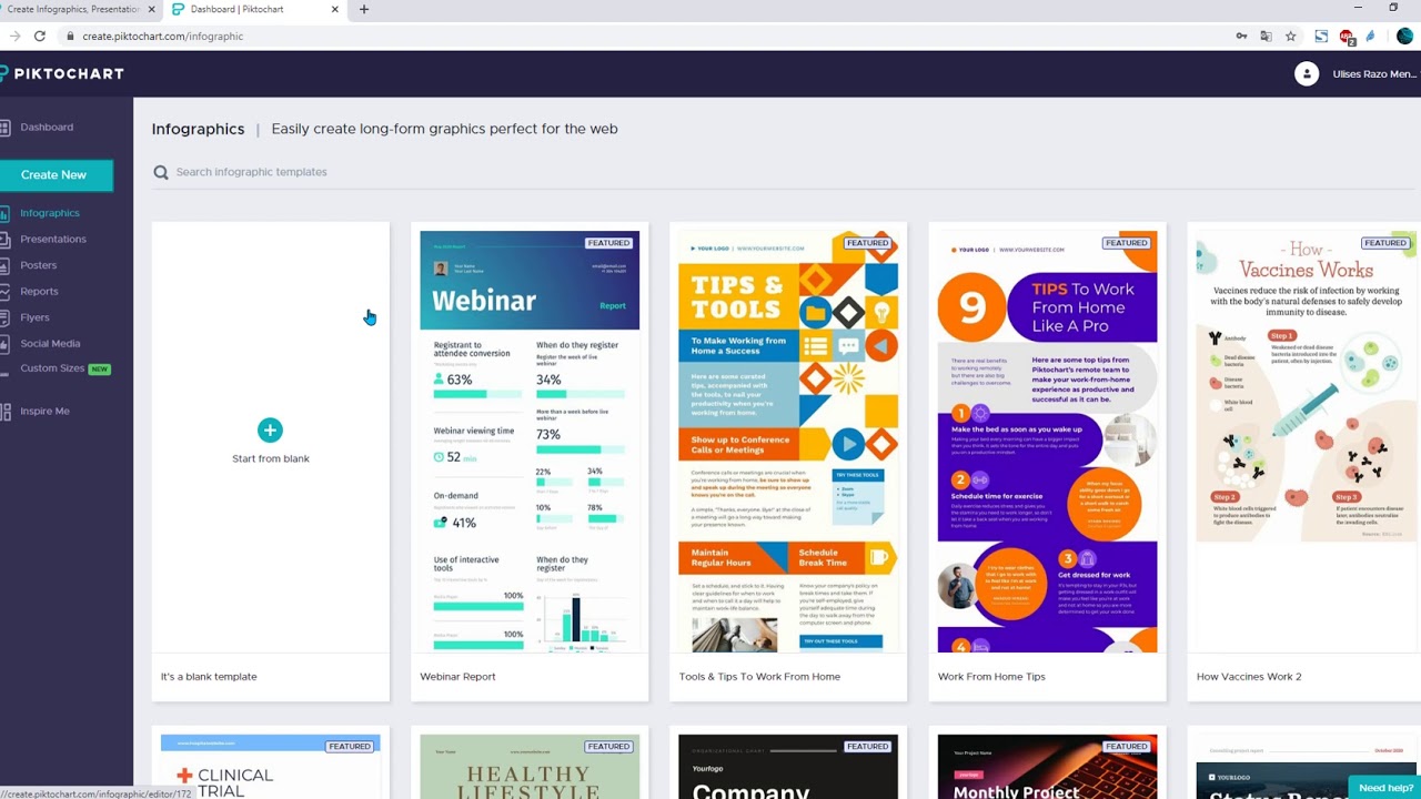 ¿Cómo obtener el enlace de una infografía elaborada en Piktochart?