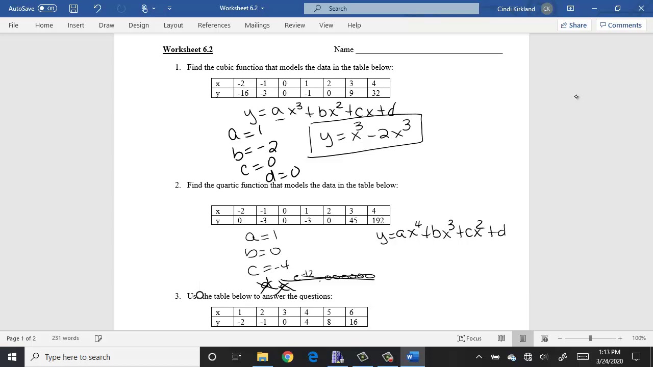 Section 6 2 Worksheet