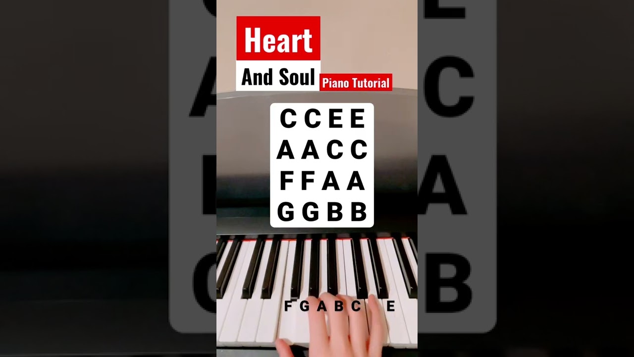 Heart and Soul Piano Tutorial | Easy For Beginners 🎹❤️| #shorts #piano #pianotutorial #heartandsoul