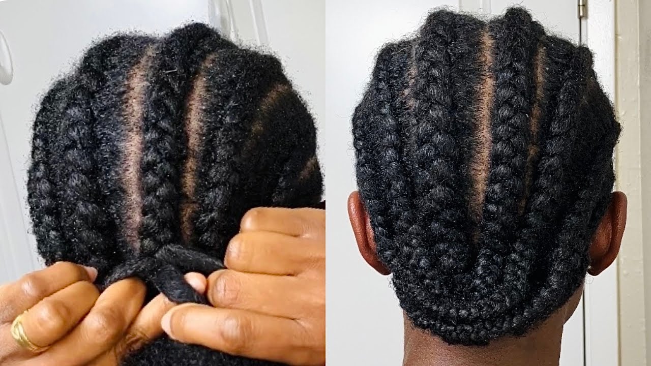 Let’s cornrow natural hair || Straight back cornrows without extensions