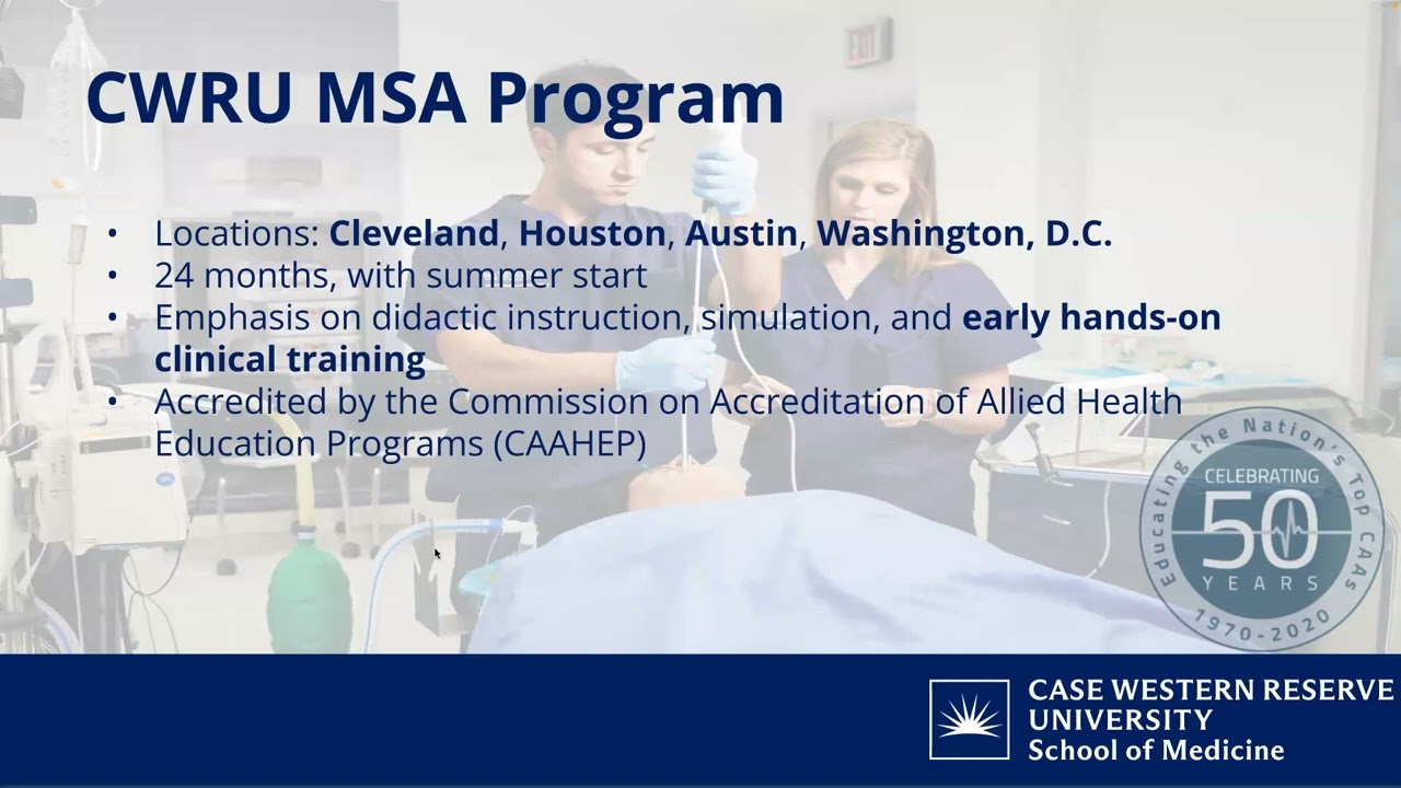 Master of Science in Anesthesia Program at Case Western Reserve University Information Session