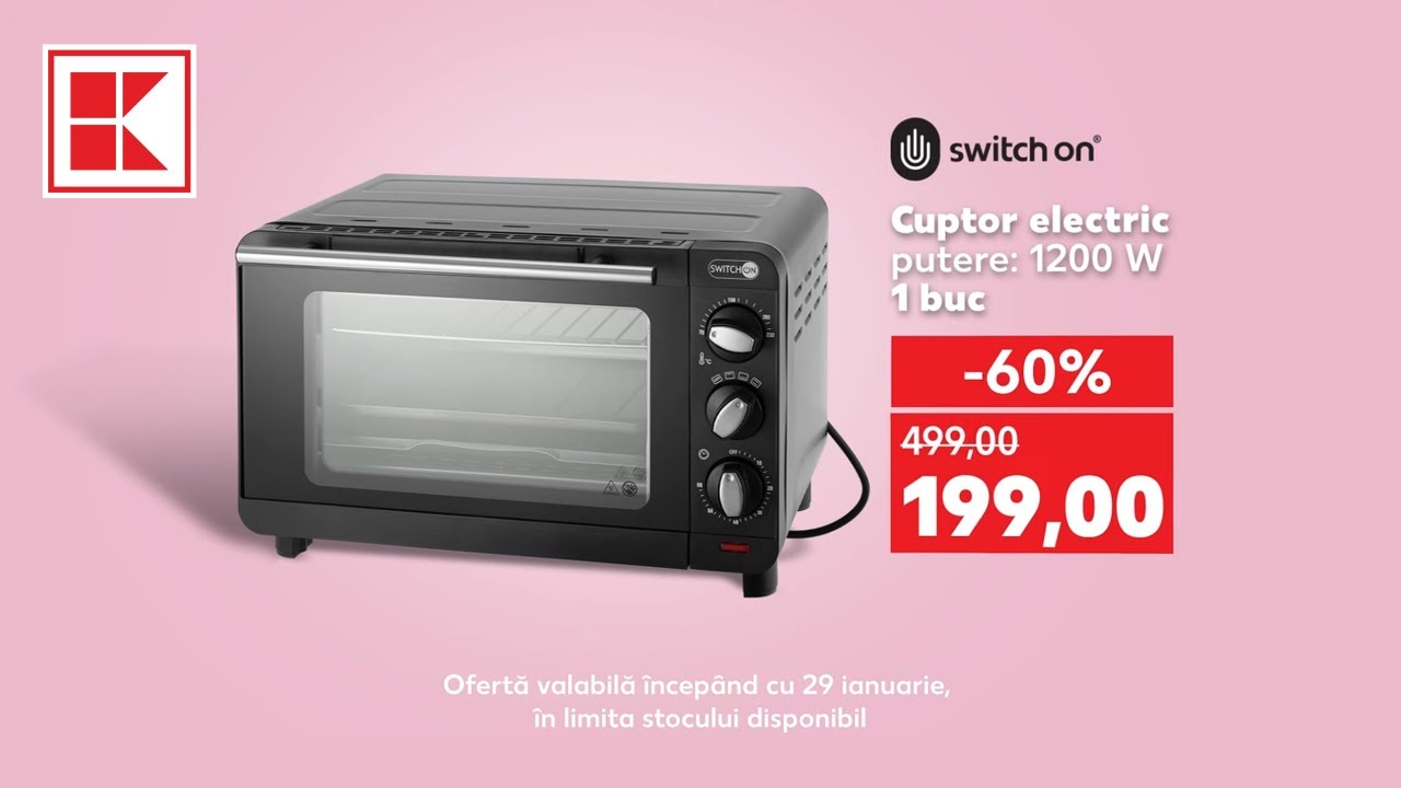 Oferta Kaufland din 29 ianuarie: cuptor electric și tigaie din aluminiu