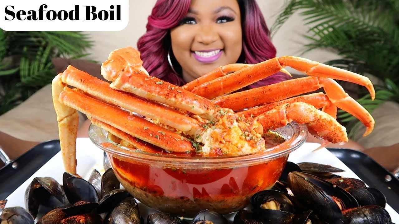SEAFOOD BOIL MUKBANG ,  SNOW CRAB LEGS , MUSSELS