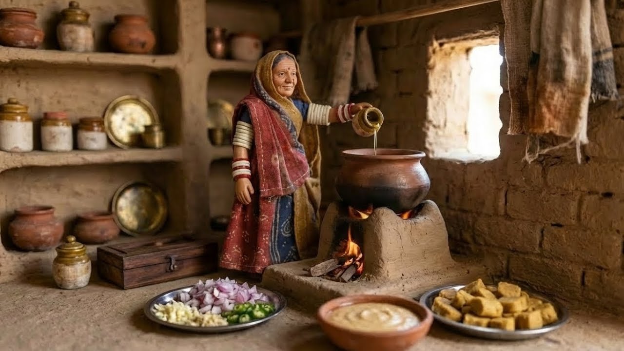 Rajasthani Village Life | Miniature Traditional Cooking & Ber Ki Vadi