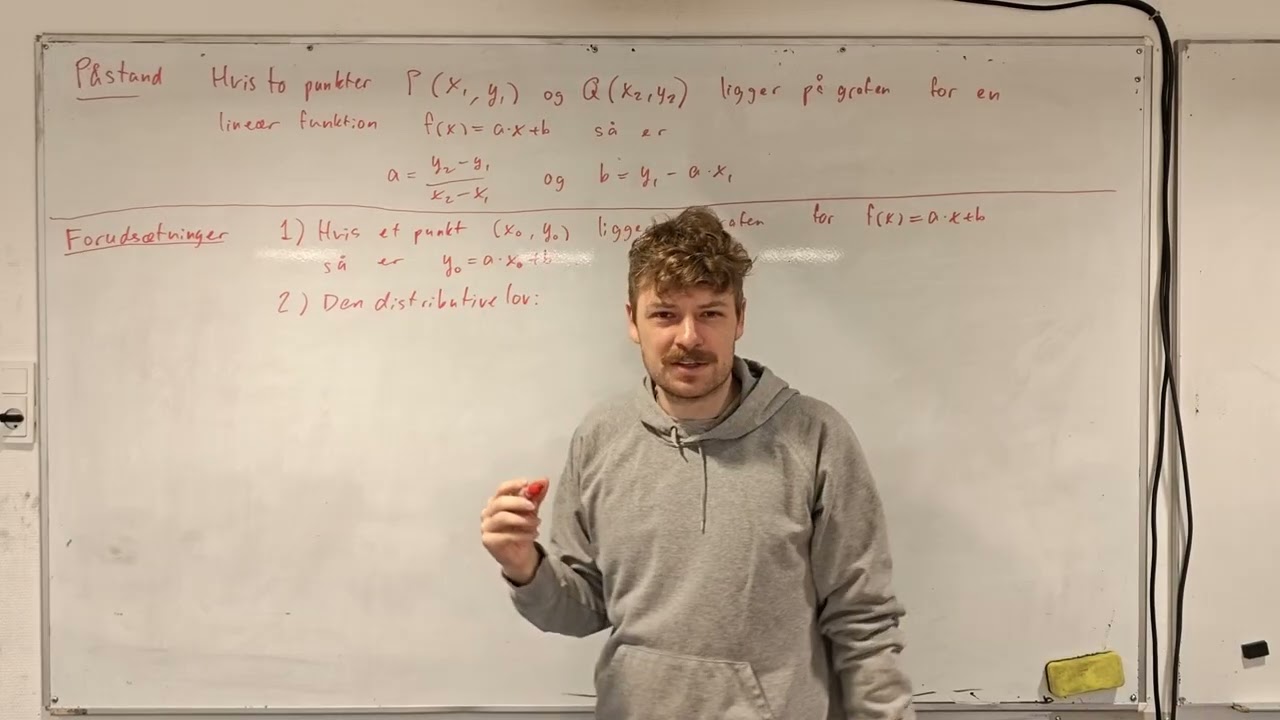 Bevis for to-punktsformlerne for lineære funktioner