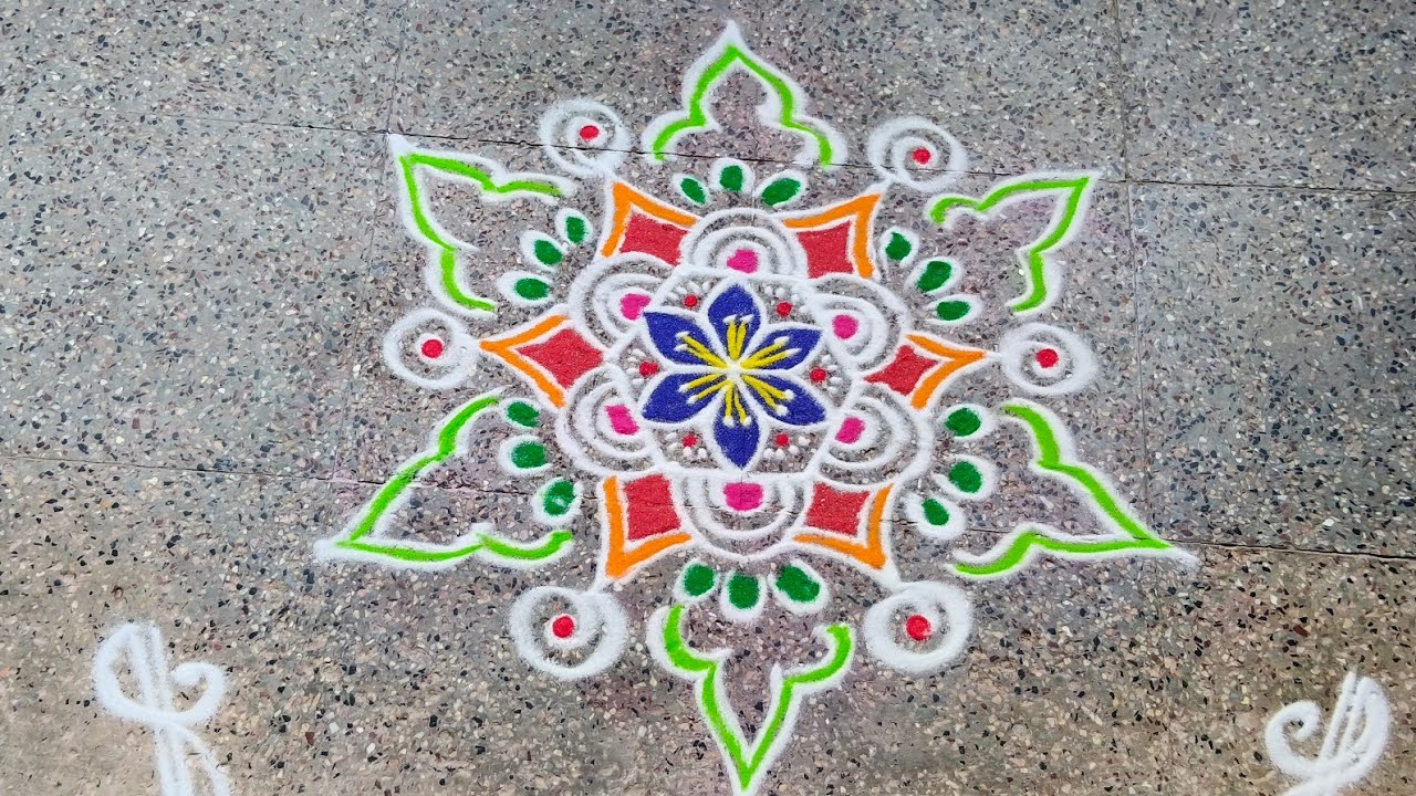Priyasrangoli is live today's simple rangoli design #indianrangole #indianart #rangolikolam #kolam 