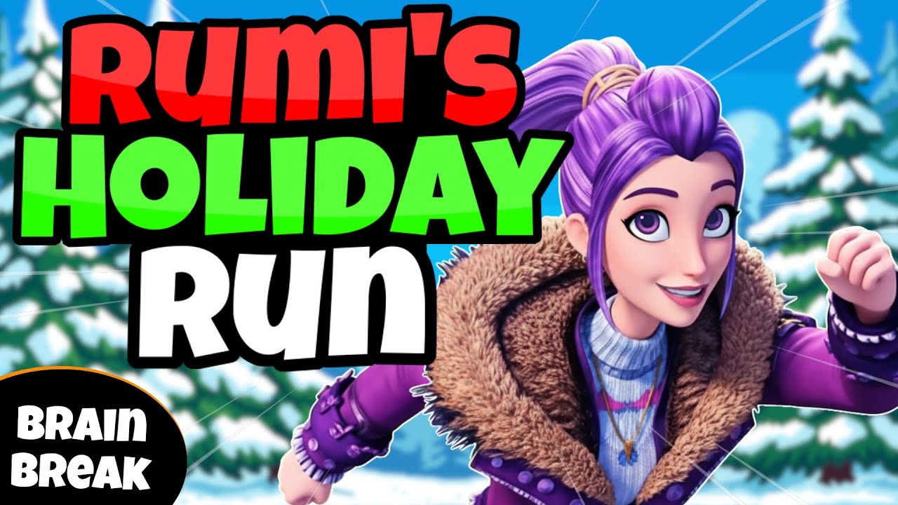 ❄️ Праздничный забег Руми 🎁 | Huntrix | K-Pop Demon Hunters | Фитнес-забег | Brain Break | Тренир...