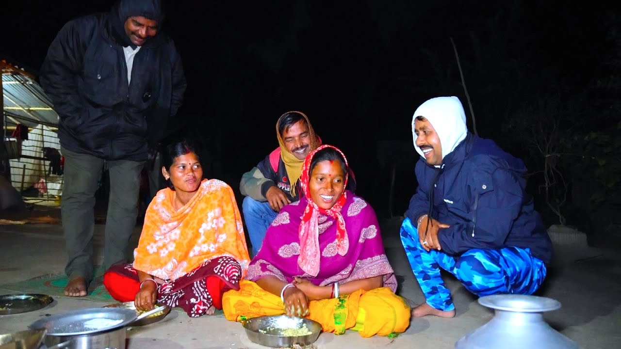 Winter night special duck curry cooking & eating in tribal style | village cooking vlog