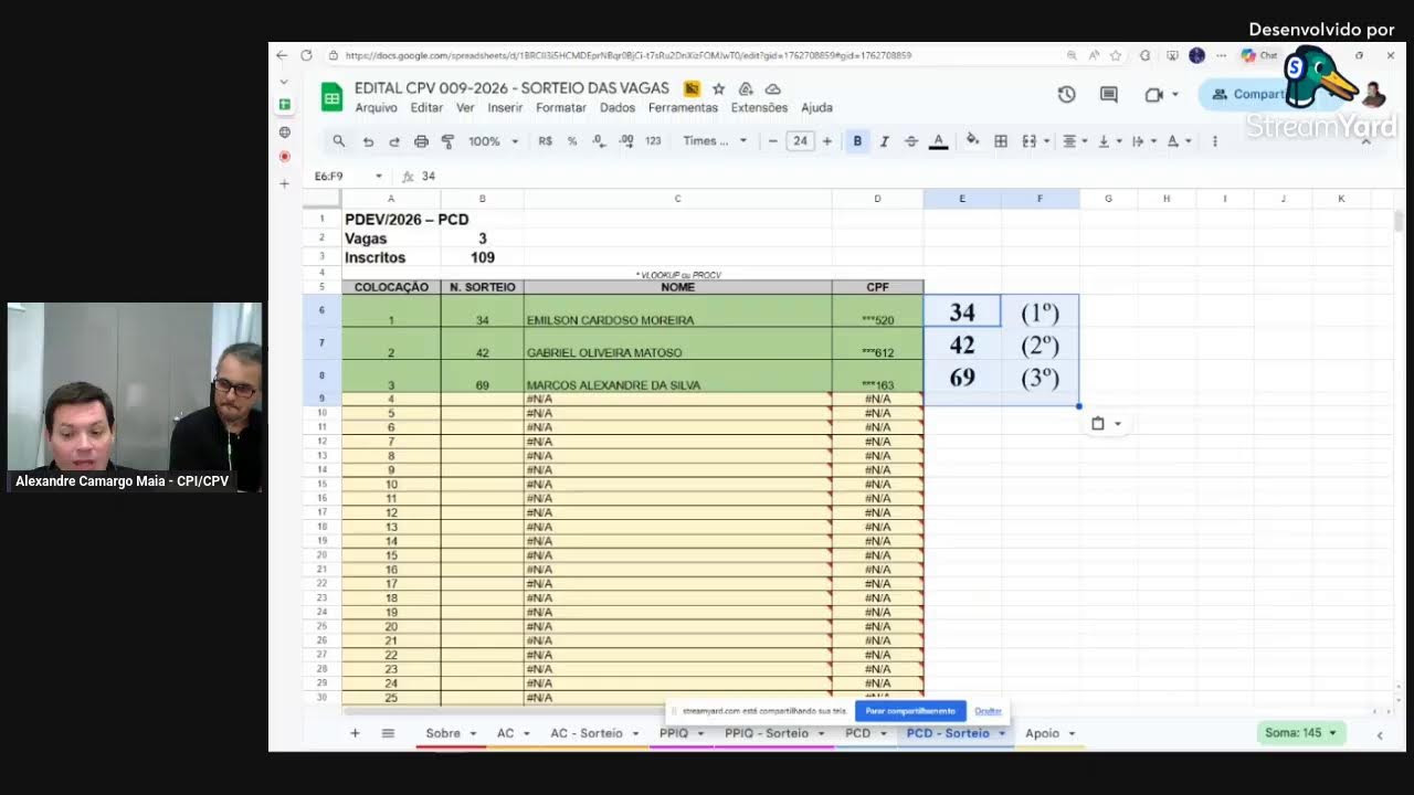 Sorteio Eletrônico - Processo Seletivo - Pós em Desenvolvimento de Sistemas WEB e Aplicativos Móveis