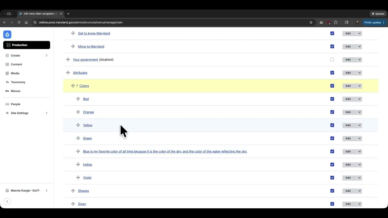 How to Manage the Main Menu