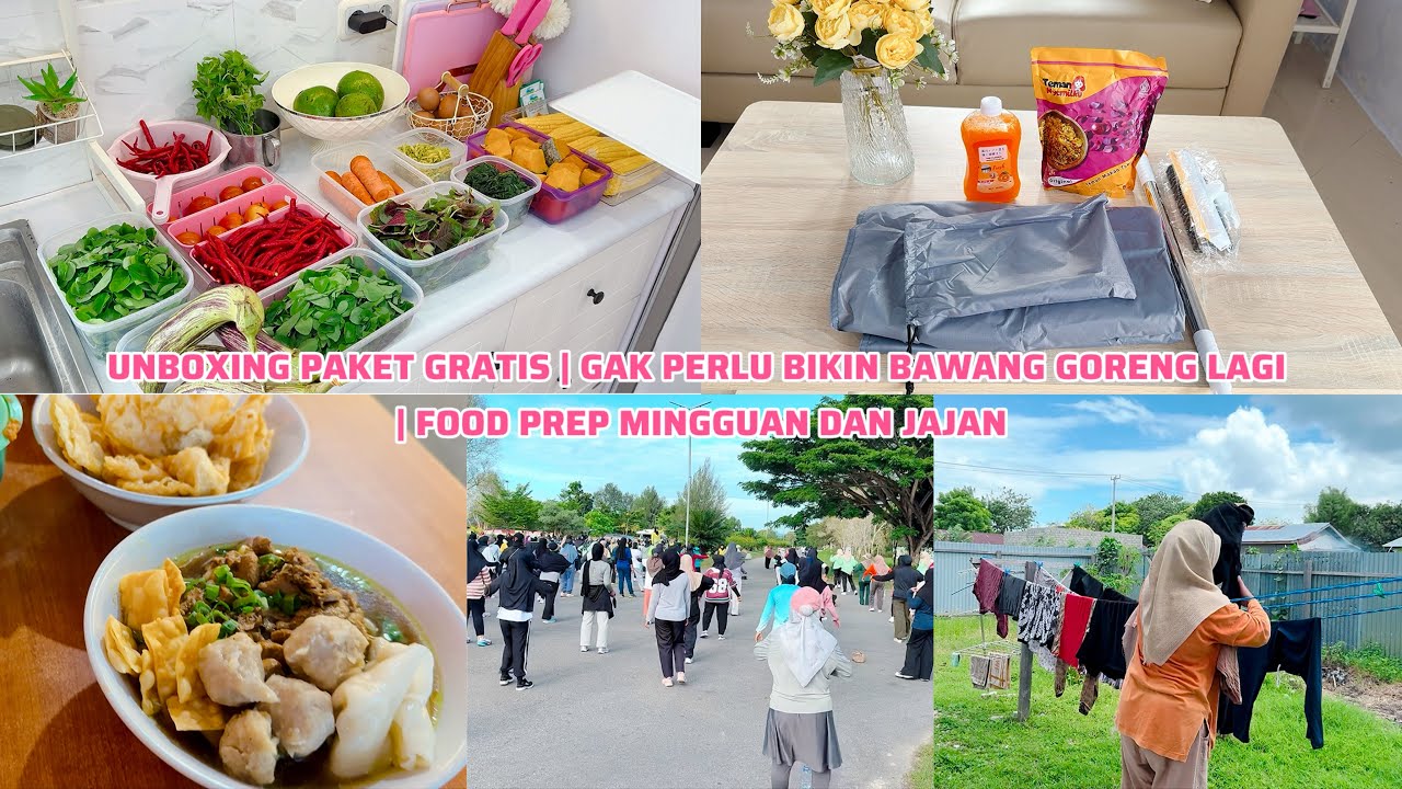 UNBOXING PAKET GRATIS | GAK PERLU BIKIN BAWANG GORENG LAGI | FOOD PREP MINGGUAN DAN JAJAN