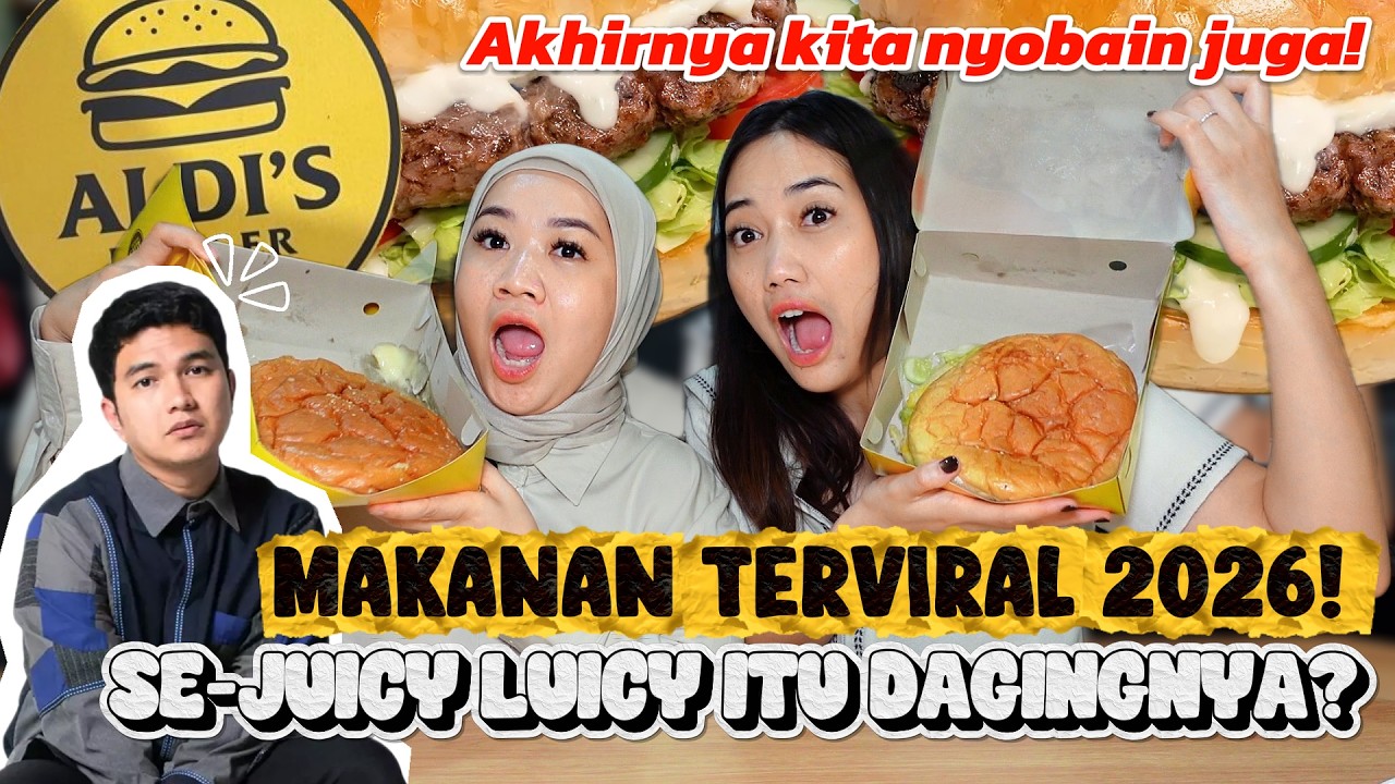 NYOBAIN ALDI'S BURGER NYA ALDI TAHER!! DAGINGNYA JUICY LUICY MAHALINI RIZKY FEBIAN BISA PESEN ONLINE