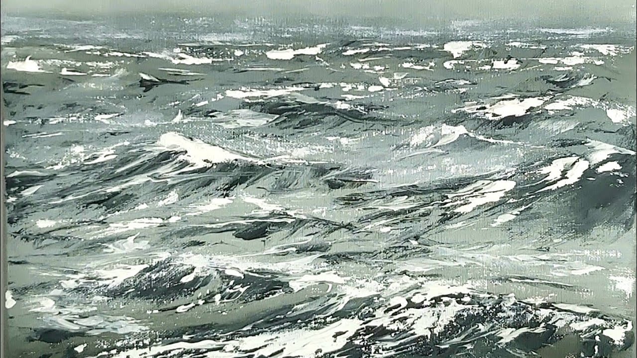 Spatula tekniği ile deniz/How to make seascape painting/Eğitici resimSpatula technique/easy painting
