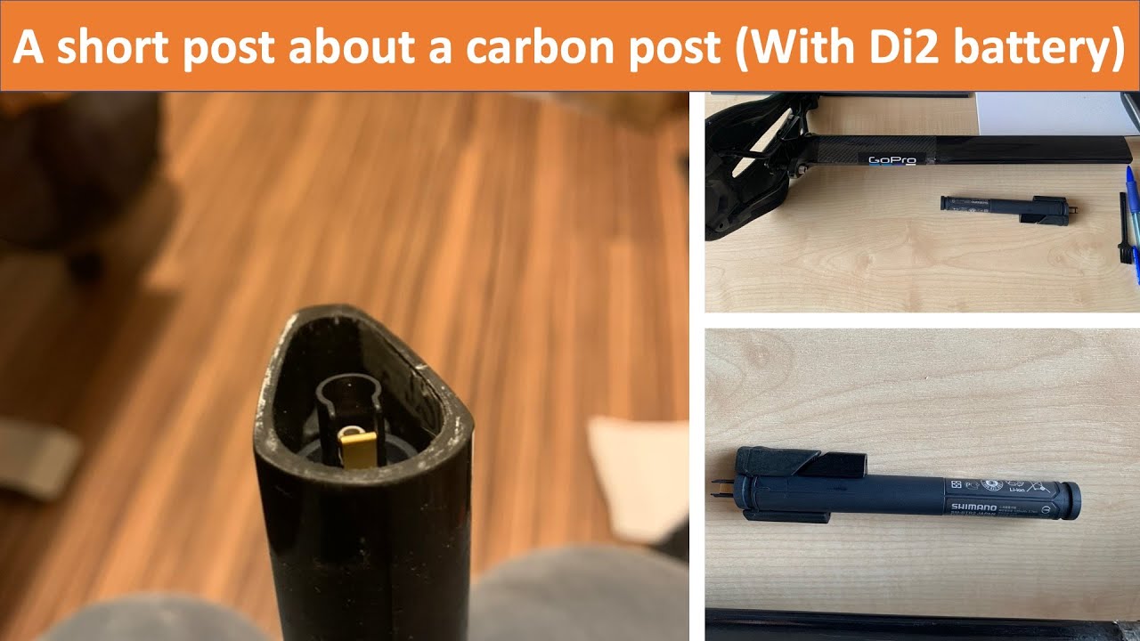 A shorter post and Di2 battery (Cutting Carbon)