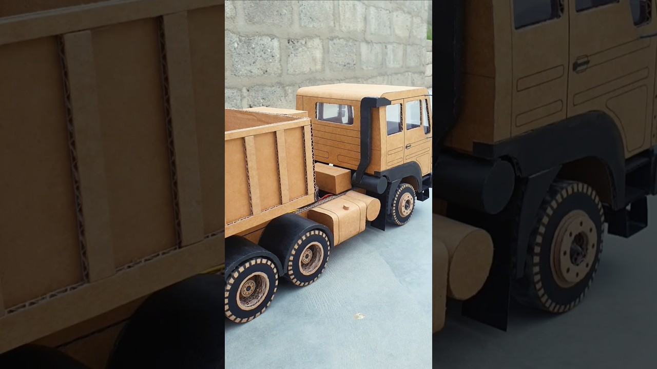 Remote control cardboard tata signa trailer truck 😎 #rc #truck #shorts
