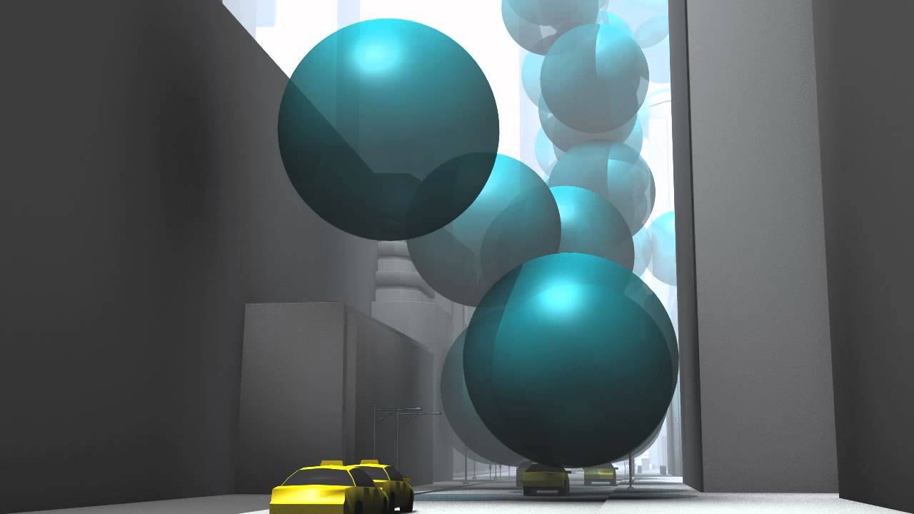 New York City's greenhouse gas emissions as one-ton spheres of carbon dioxide gas