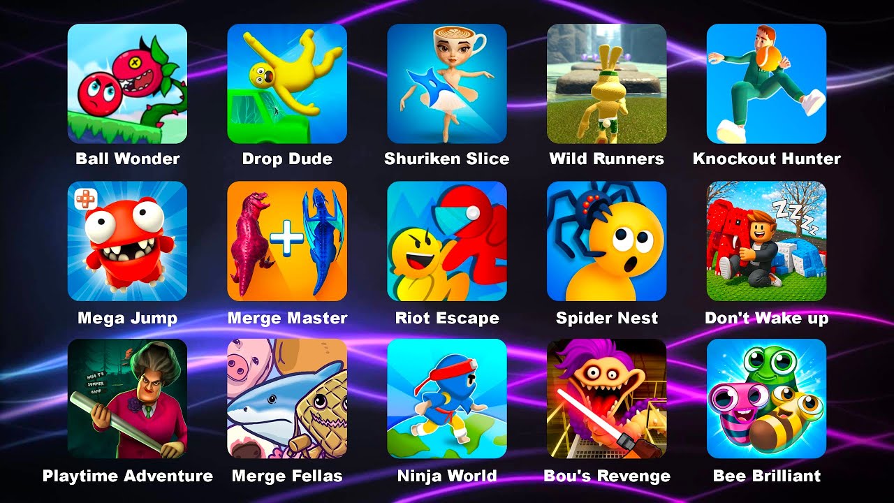 Roblox, Among Us, Royal Match, Palworld, Assassin’s, Rainbow Six, ANANTA, Minecraft, Knockout Hunter