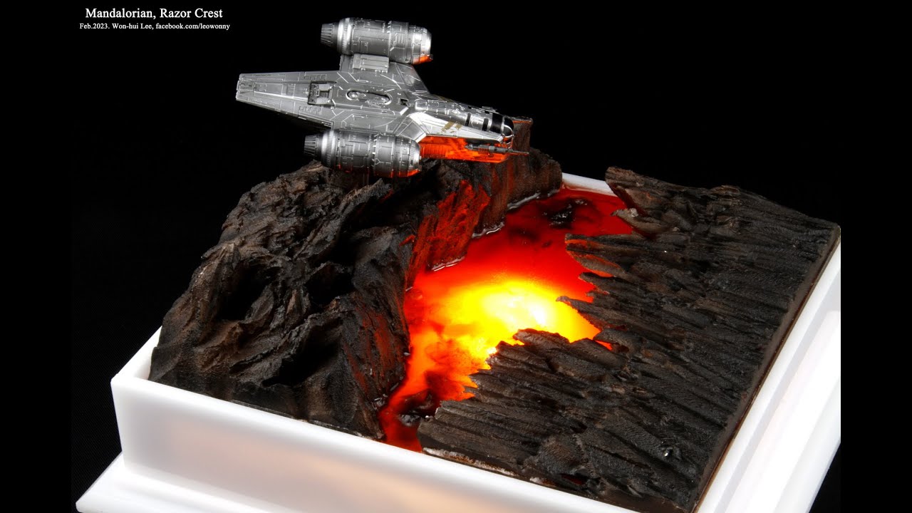 Razor Crest diorama / volcano / Lava / Starwars / Mandalorian