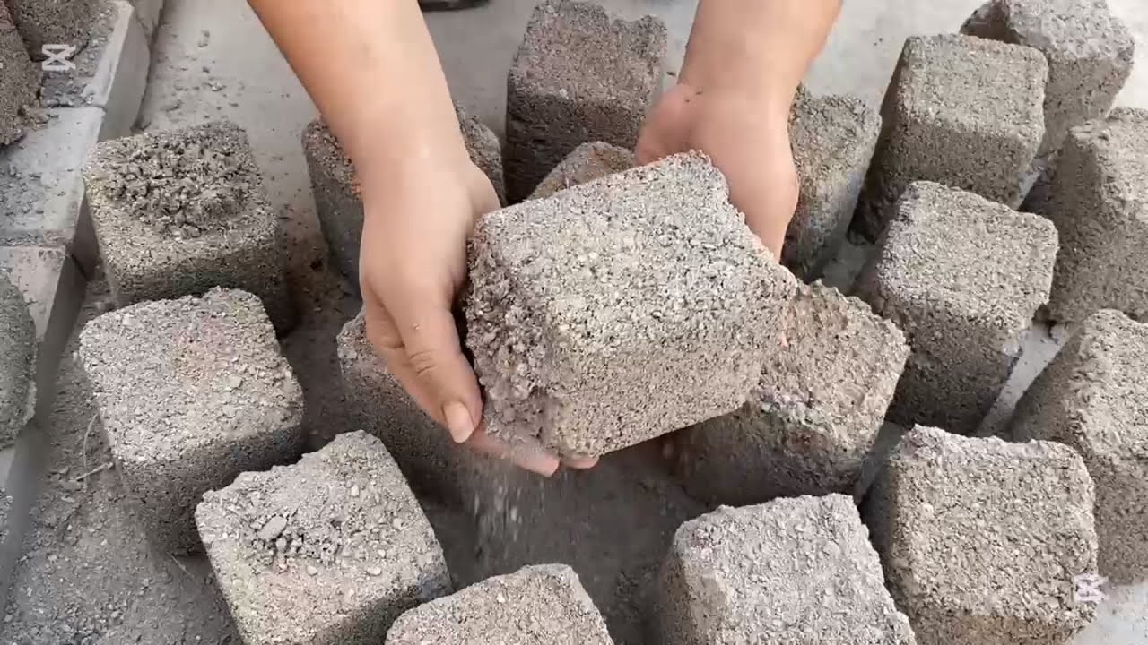 Asmr stone crushes sandcement dry + water pool crumbling video relaxing sound 😮‍💨❤️‍🩹RS ASMR