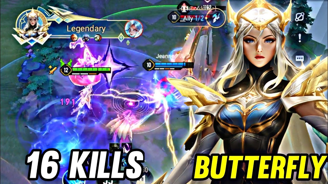 BUTTERFLY GAMEPLAY | 16 KILLS - ARENA OF VALOR
