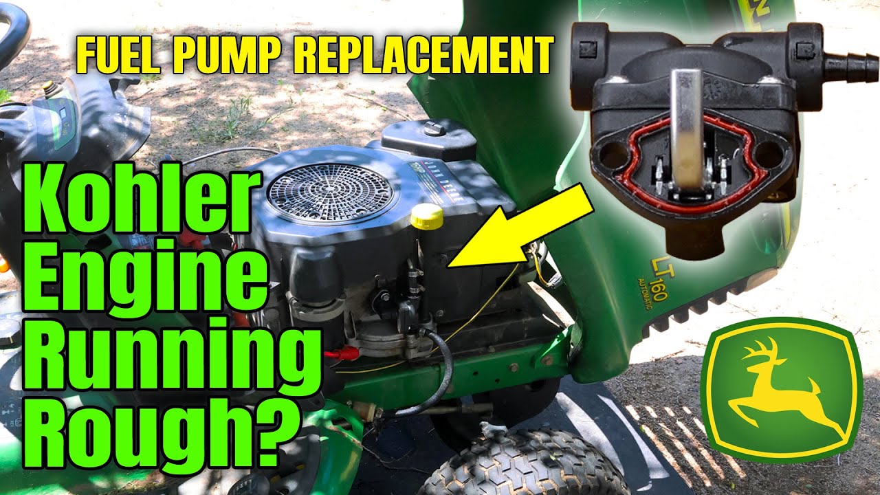 John Deere LT160 Hard to Start? Fuel Pump Replacement (Kohler 16HP Fix)