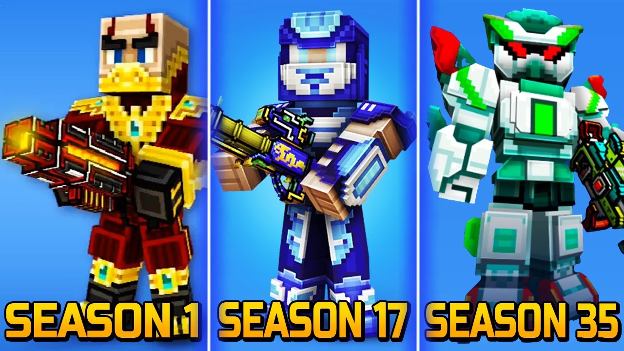 Battle Pass Evolution (Season 1 - Season 35) Pixel Gun 3D