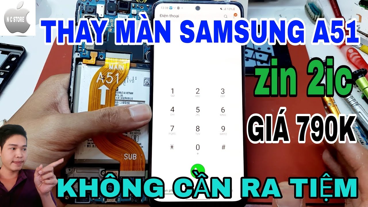 Màn hình samsung a51 ( zin 2c phôi to ) giá chỉ 790k | hướng dẩn mua về tự thay