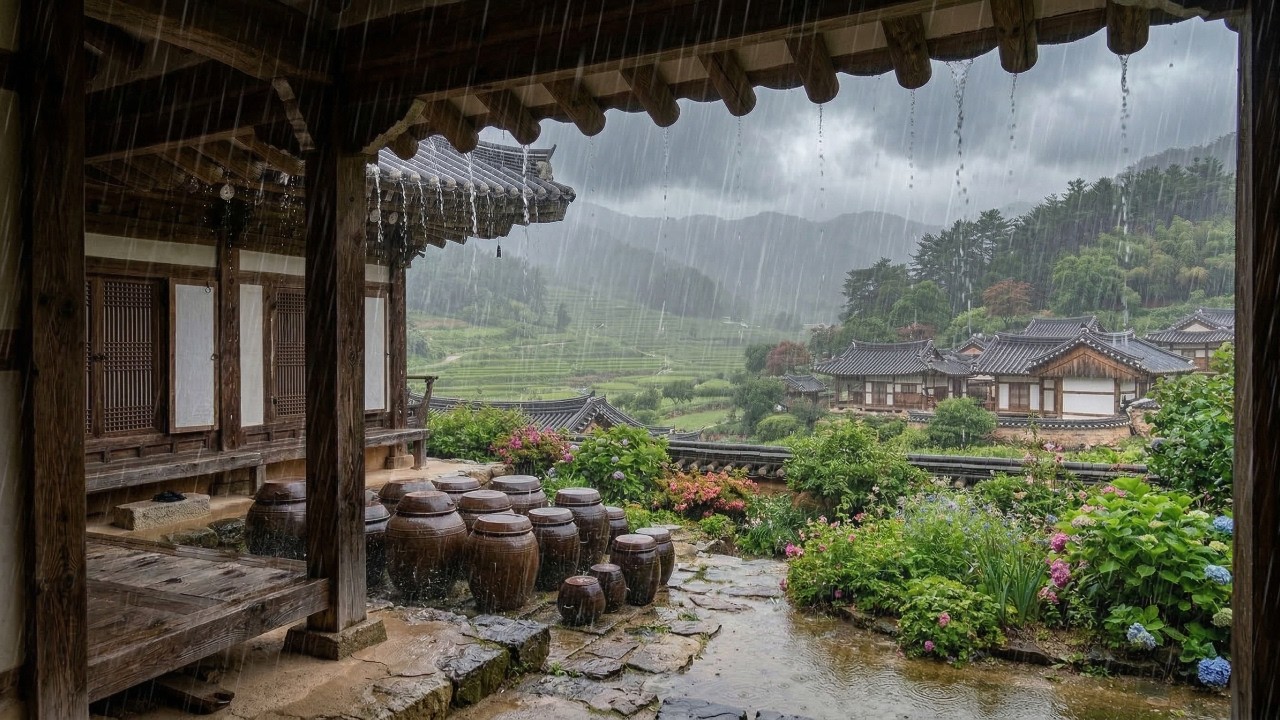 Heavy Rain on Traditional House 🌧️ | Natural White Noise for Deep Sleep & Relaxation
