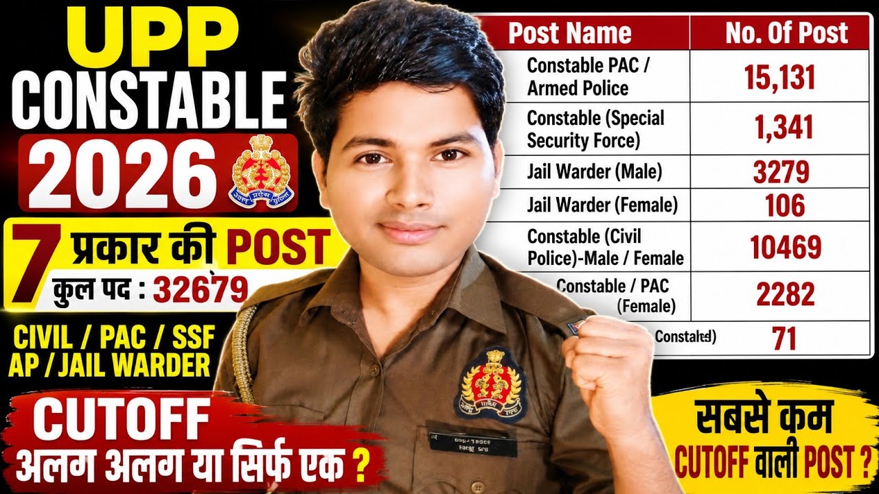 UPP 32679 CUTOFF अलग अलग या एक ही 🤔| LOW CUTOFF वाली POST ✅| 7 प्रकार की POST ✅| CIVIL PAC JAIL AP|