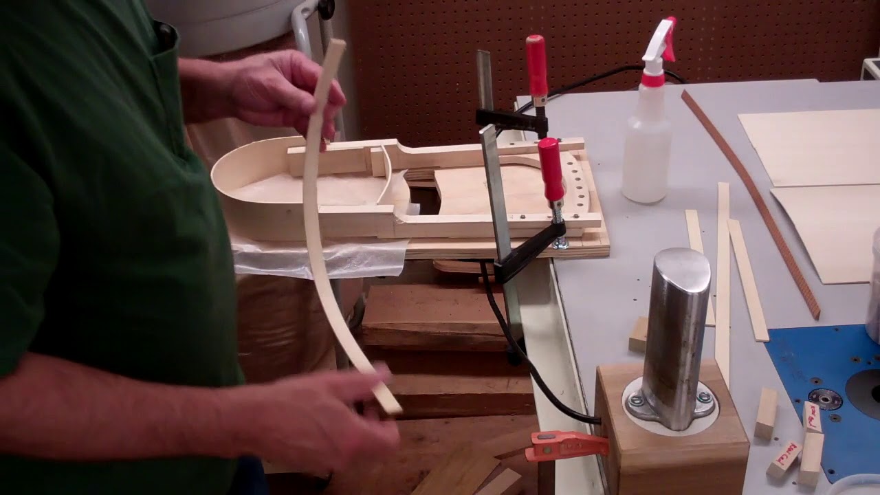 How to Make an Acoustic Kirar   Part 12   Glue Kerfing to Sides