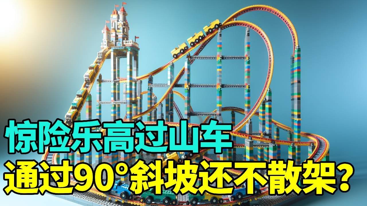 用乐高搭建过山车，通过90°坡还不能散架，这真的能做到吗？#乐高 #乐高moc #积木 #乐高大师