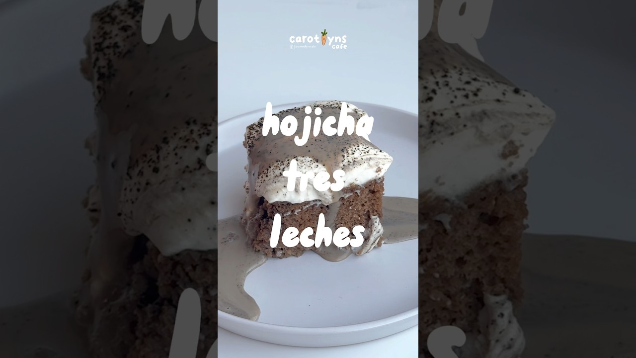 hojicha tres leches ☕️🍰 - Asian fusion dessert @CarotlynsCafe  #tresleches #asianfusion #dessert