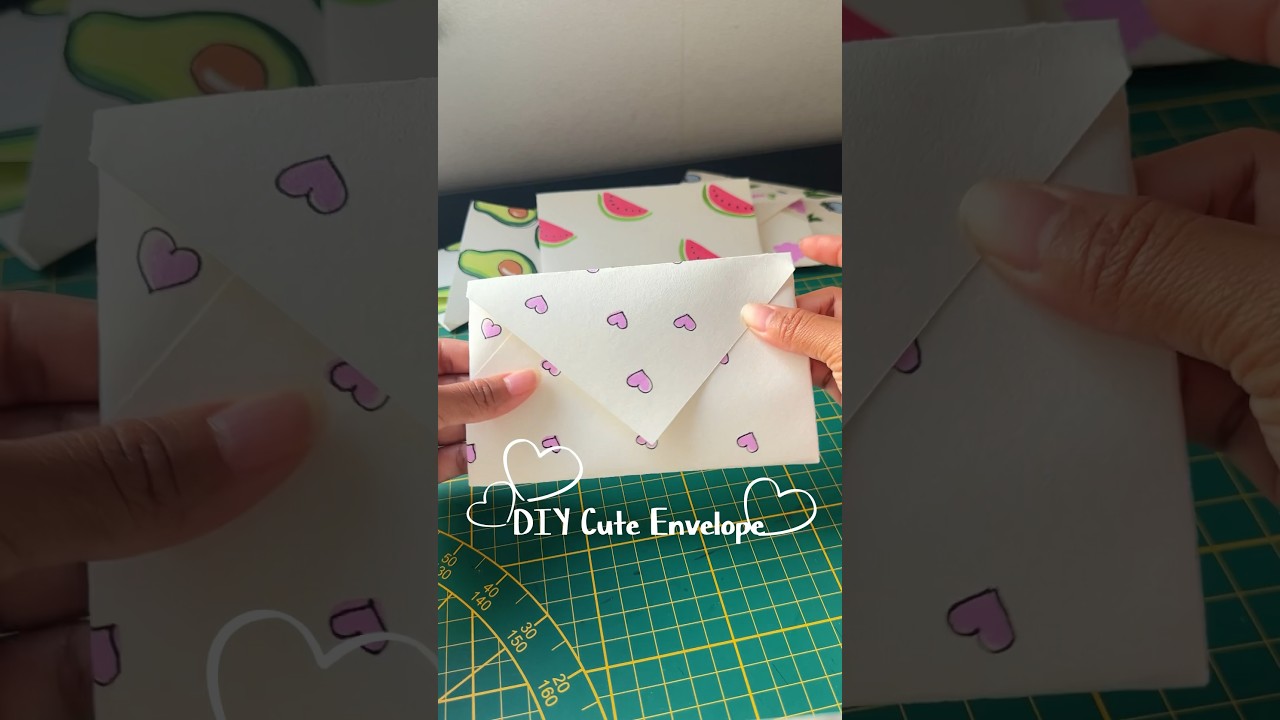 DIY cute easy envelope💜💌 #shorts #papercraft #envelope #papercrafts #heart #diy #giftideas #gift