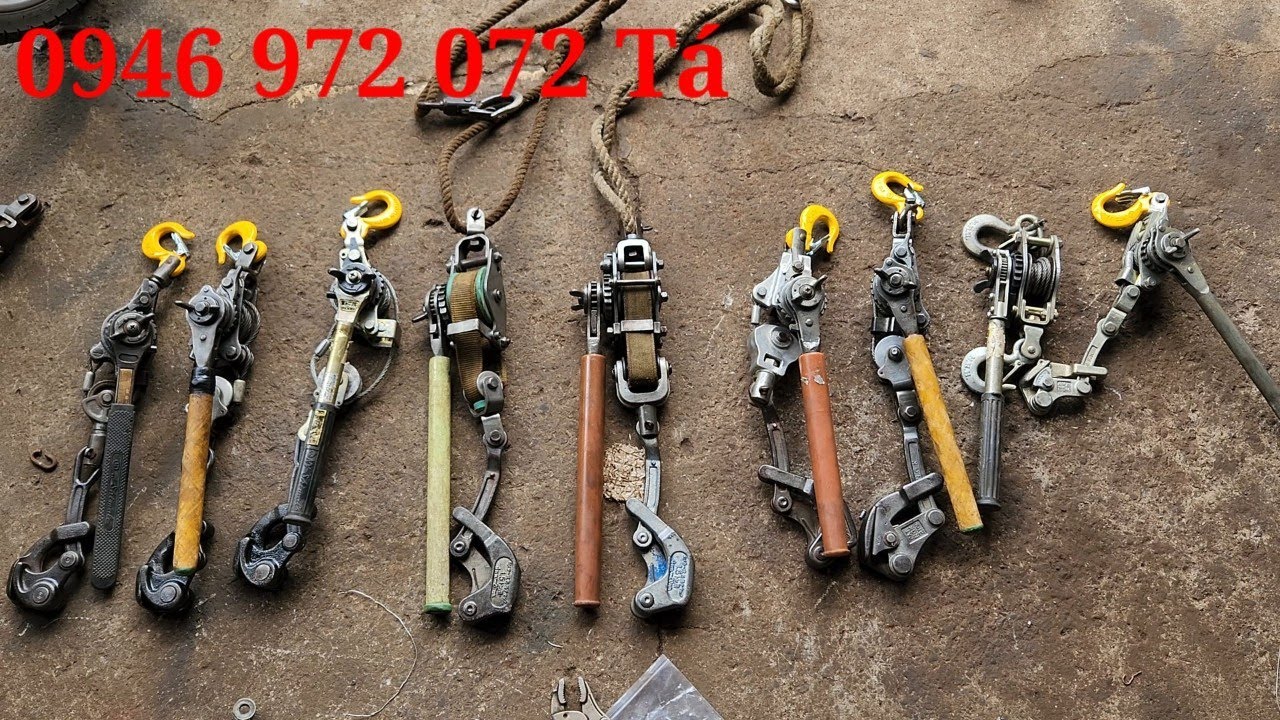 Pa lăng cáp lắc tay nhật bãi, kích căng dây cáp điện 1 tấn 1,5 tấn nhật có săn kẹp zin 0946972072
