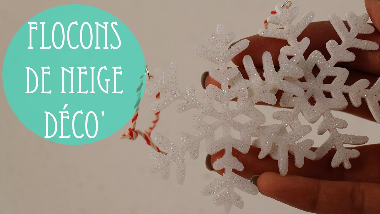 Déco de sapin: Flocons de neige. (Pâte polymère).