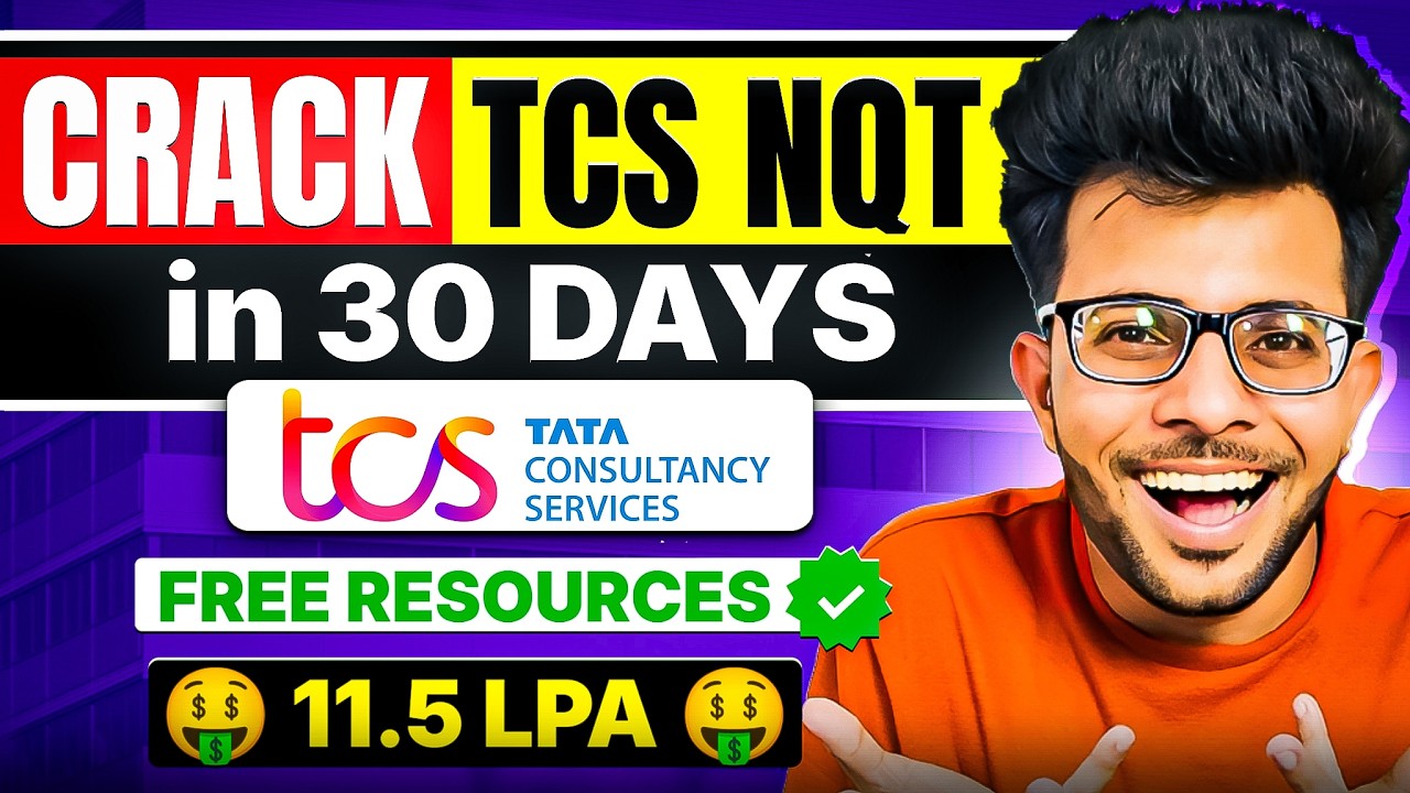 How to Crack TCS NQT in 30 Days | Important Topics | Free Resources | Preparation Strategy 🔥 ✅