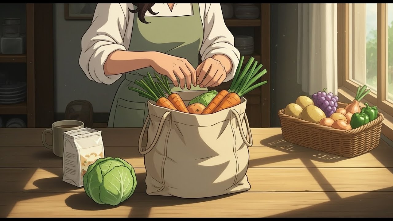 A Quiet Garden l Harvesting Vegetables & Cooking Rice | Ghibli-Inspired ASMR