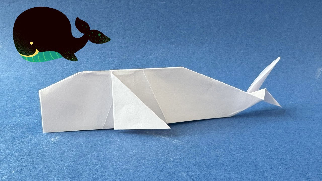 Walvis vouwen met papier | Hoe je een papieren walvis vouwt | Origami vis