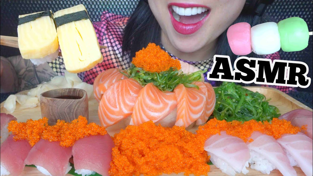 ASMR SUSHI PLATTER (EATING SOUNDS) NO TALKING | SAS-ASMR