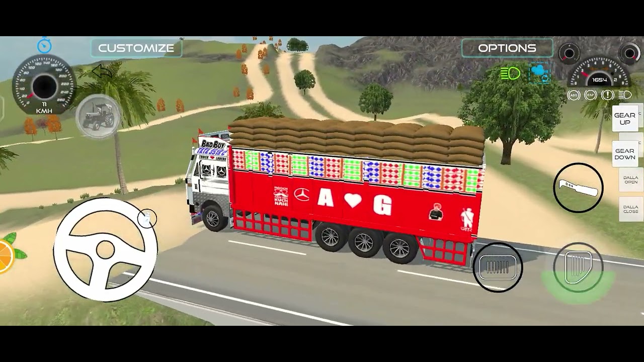 Indian tractor 🚜game and TATA ka truck long distance le gar dekhiye bahut achha travel hone wala hai